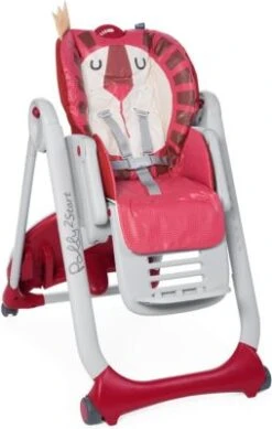 CHICCO Hochstuhl Polly 2 Start - 4 Rollen, Rot