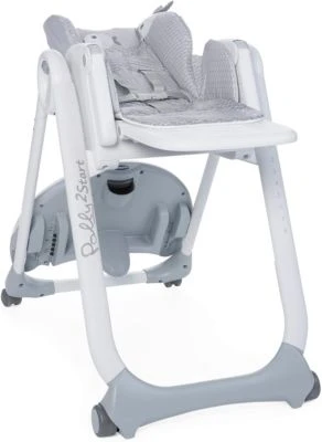 CHICCO Hochstuhl Polly 2 Start - 4 Rollen, Hellgrau – Bild 4