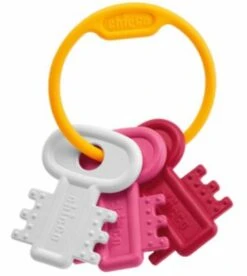 CHICCO Schlüsselbeißring, Rosa
