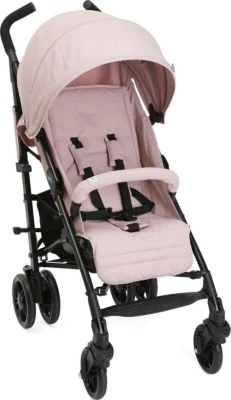 CHICCO Buggy Sportwagen Lite Way4 Blossom, Mit Faltbarem Frontbügel 22Kg Traglast, Mit Neuem Großen Verdeck Und Textilen Design, Inkl. Regenschutz, Einhängekorb