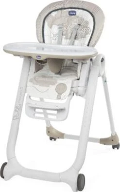 CHICCO Multifunktionaler Hochstuhl Polly Progress - Höhenverstellbar, Beige/weiß