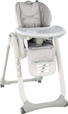CHICCO Hochstuhl PollyStart Mit 4 Rollen, Silber