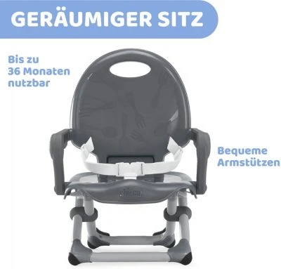 CHICCO Tischstuhlsitz Pocket Snack, Dark Grey – Bild 2