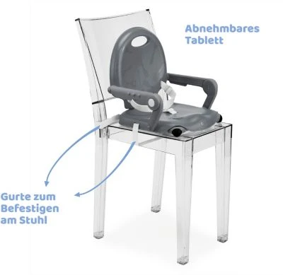 CHICCO Tischstuhlsitz Pocket Snack, Dark Grey – Bild 4